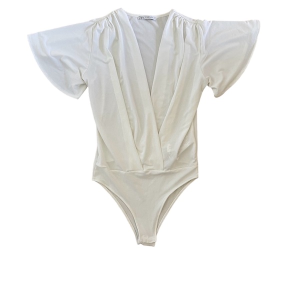 White Zara Bodysuit Blouse - Picture 2 of 6